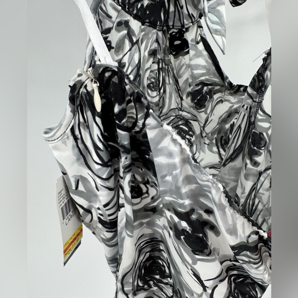 Iz Byer Women's Embellished Floral Satin Halter Top - Picture 4 of 15